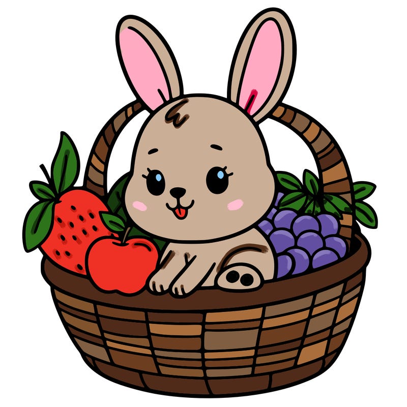 bunny in a fruit basket