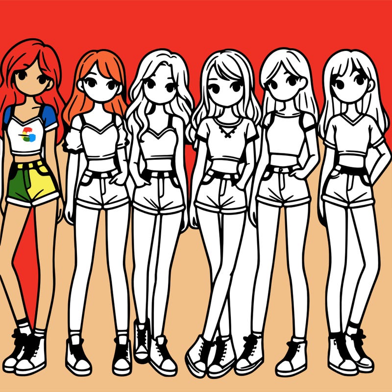 a group of girls wearing crop tops and shorts