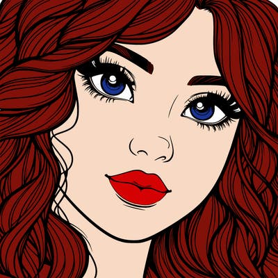 beautiful realistic girl close up to the camera with wavy hair,