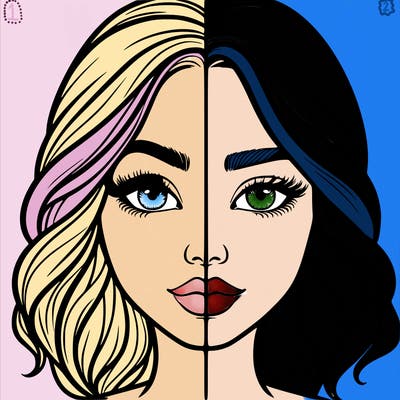 realistic girl split half