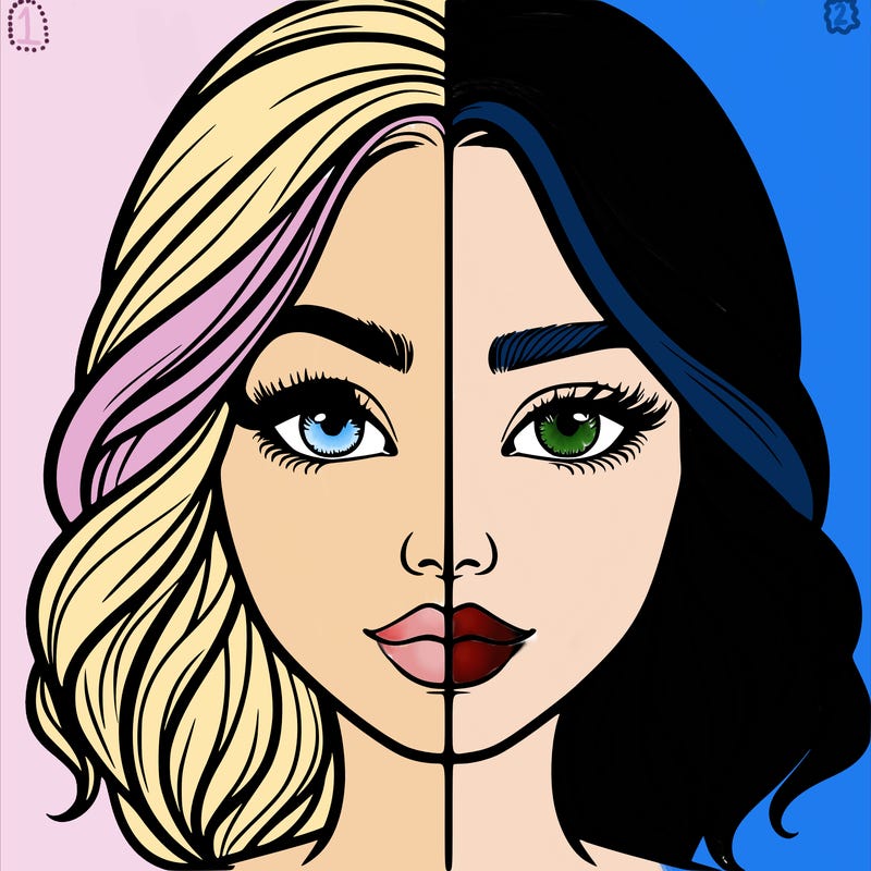 realistic girl split half