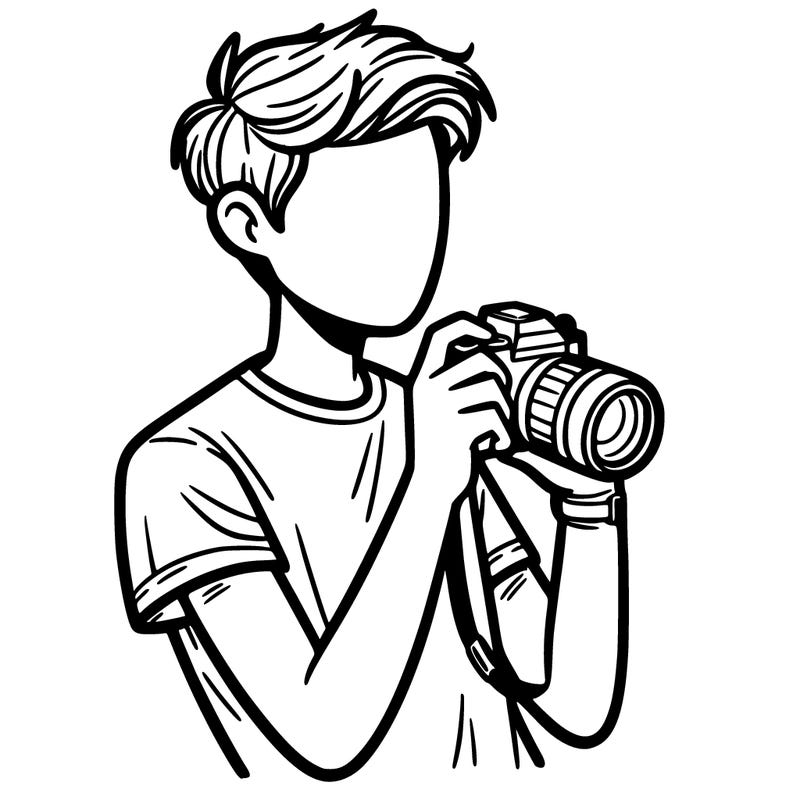 a guy holding a camera