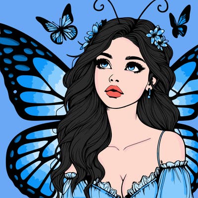 butterfly fairy realistic girl
