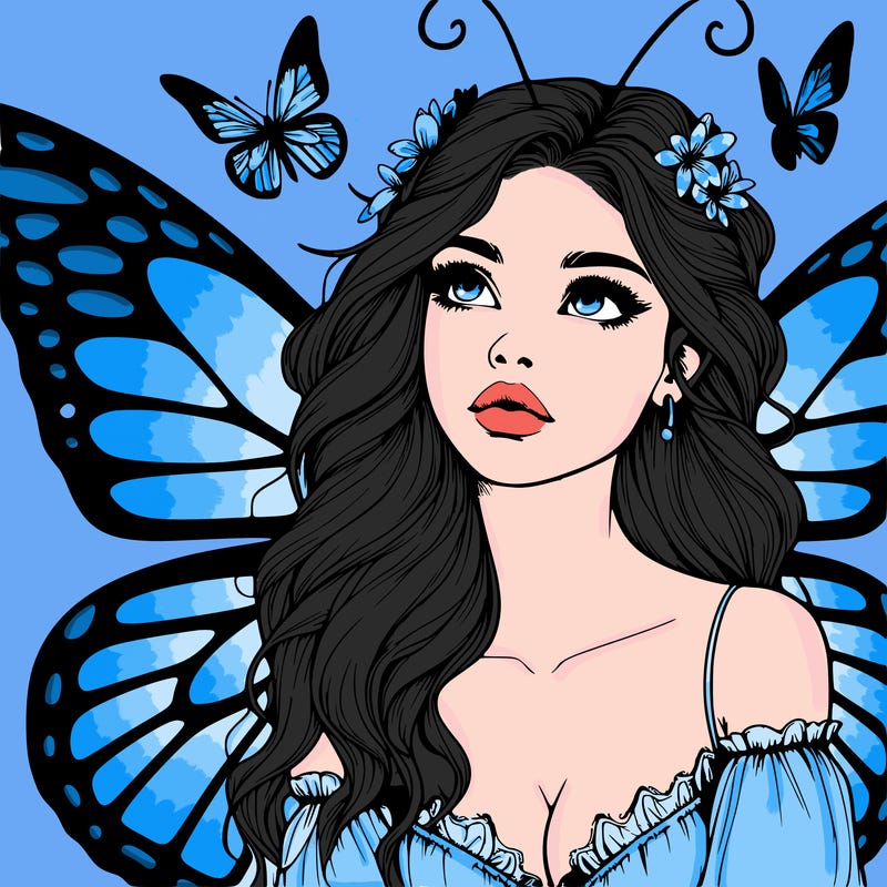 butterfly fairy realistic girl