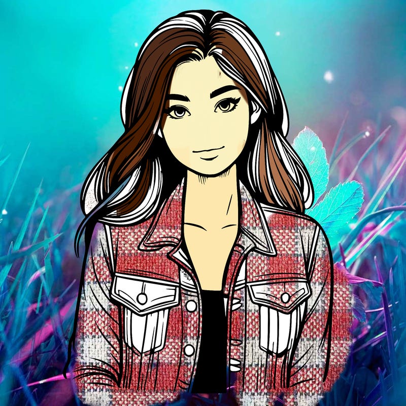 realistic girl with jean jacket