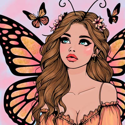 butterfly fairy realistic girl