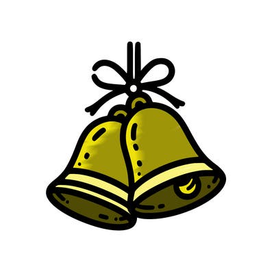 simple christmas bells thin lines