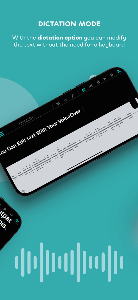 TeleprompterPAD - Modo de ditado do aplicativo TeleprompterPAD para edição de roteiro com as mãos livres por voz