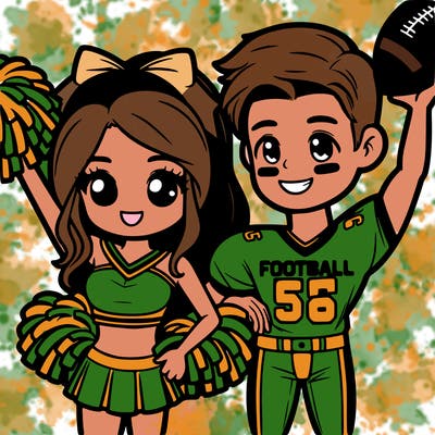 cheerleader girlfriend and football player boyfriend