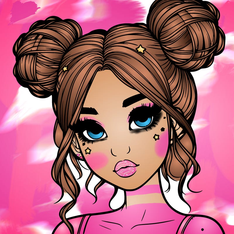 realistic girl with space buns