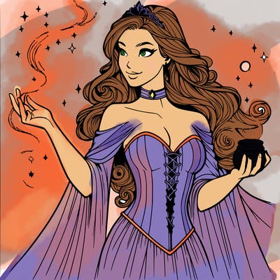 realistic magic woman