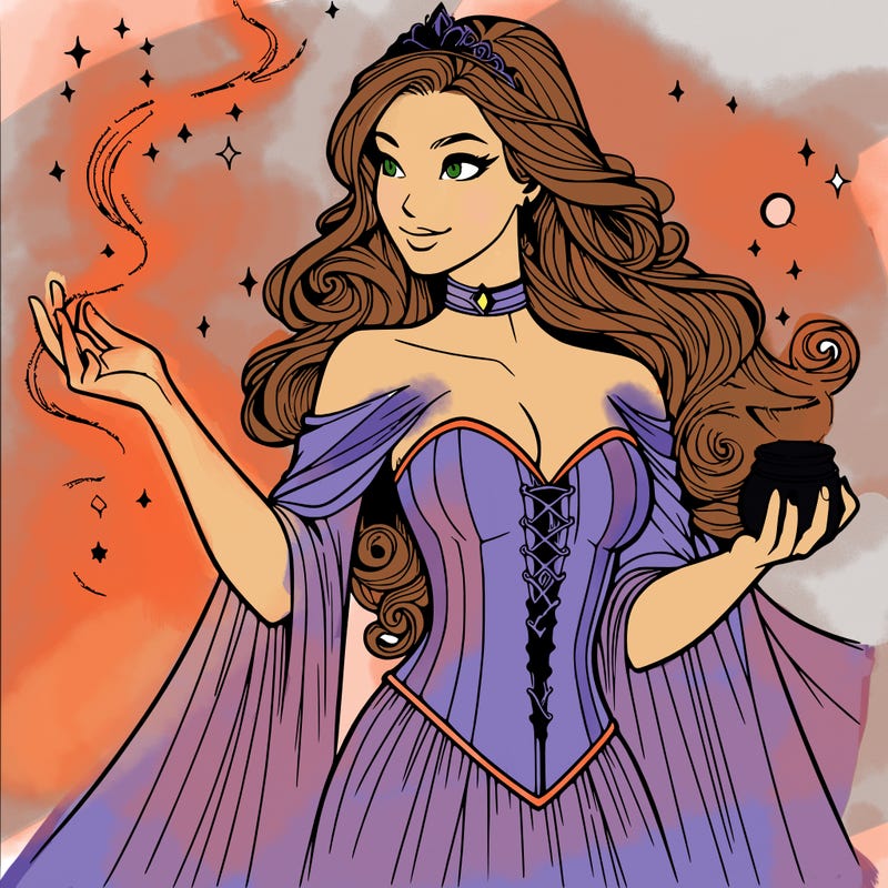 realistic magic woman