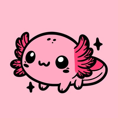 cute easy baby axolotl