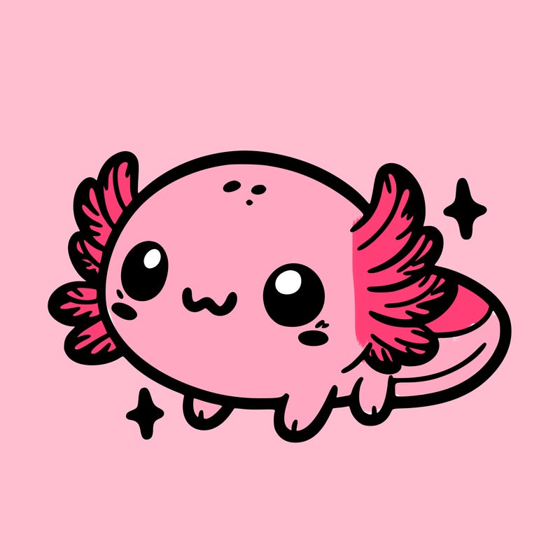 cute easy baby axolotl