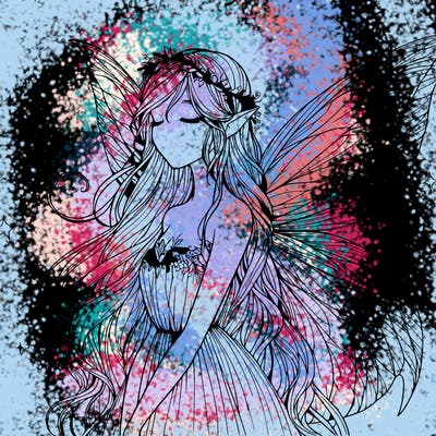 ethereal realistic fairy girl