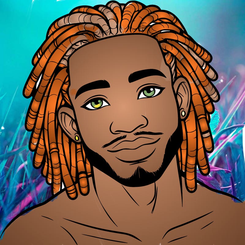 beautiful african american man with dreads