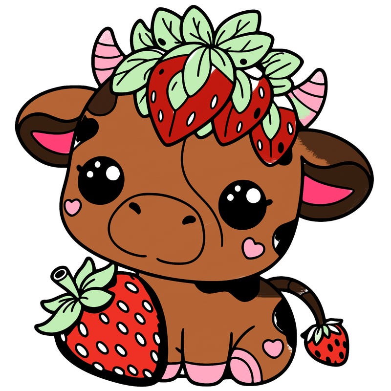 cute strawberry cow