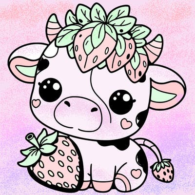 cute strawberry cow