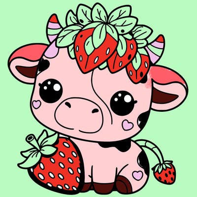cute strawberry cow