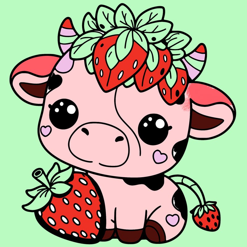 cute strawberry cow