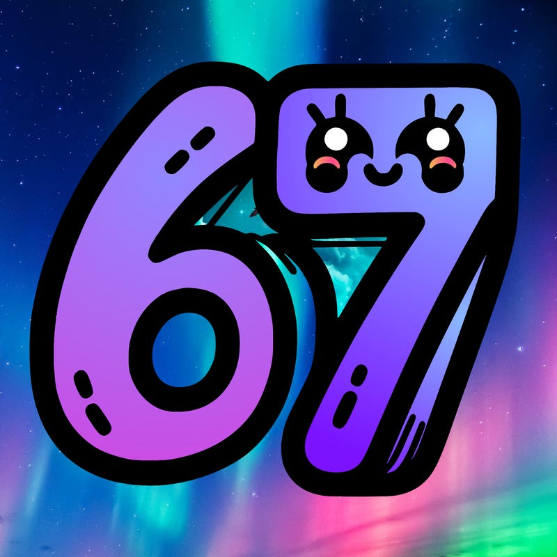 the numbers 67