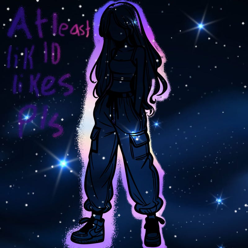 girl in baggy pants crop top and long hair