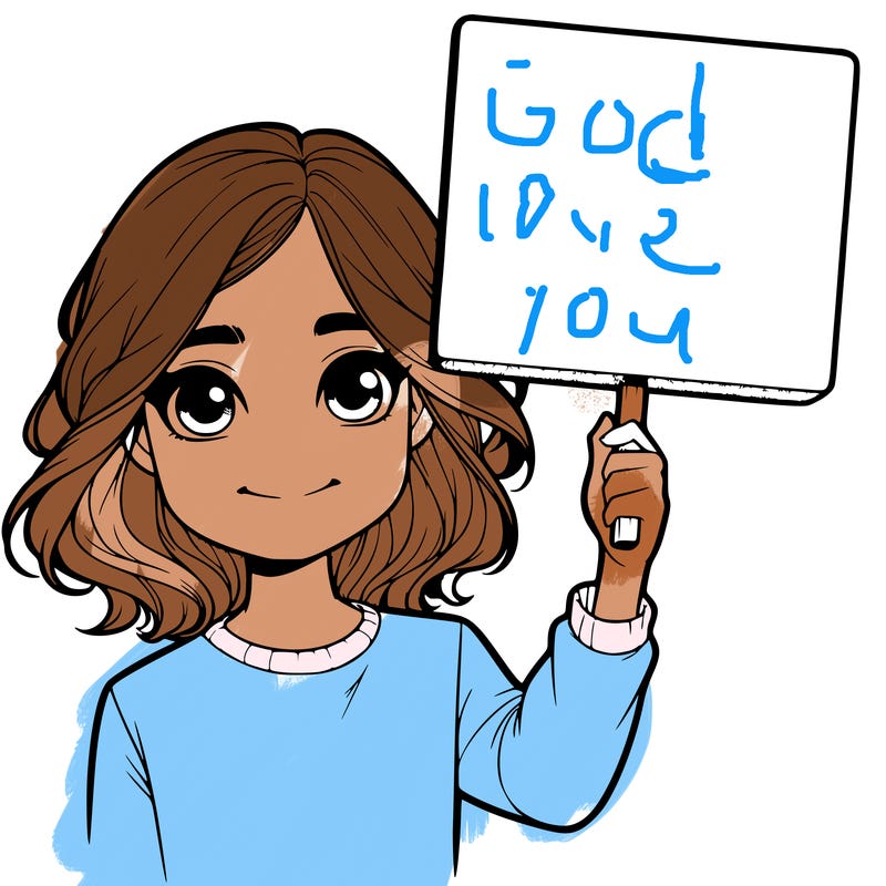 realistic girl holding up a sign