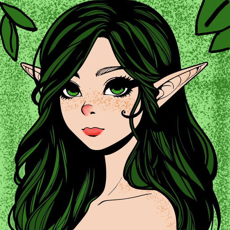 elf girl realistic dark fantasy