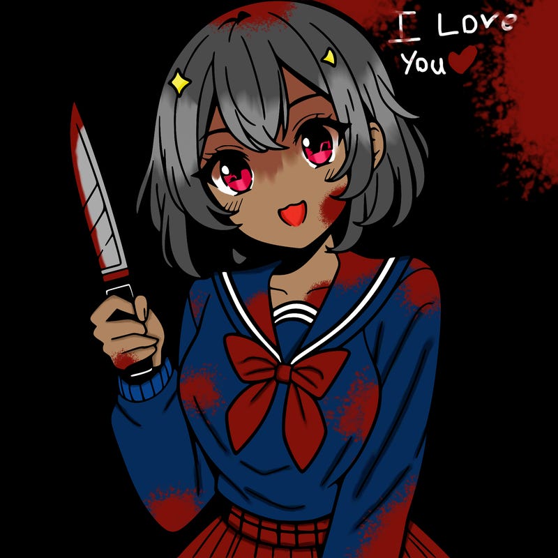 anime girl with a knife