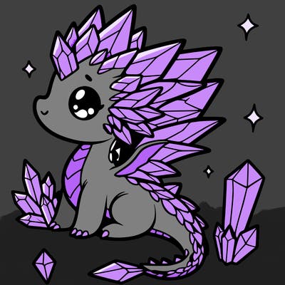 little cute crystal dragon