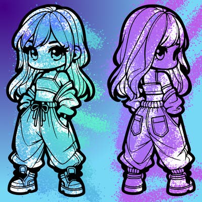 girl in crop top and baggy pants