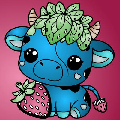 cute strawberry cow