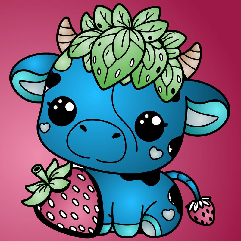 cute strawberry cow