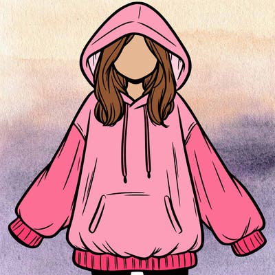 girl in oversized hoodie