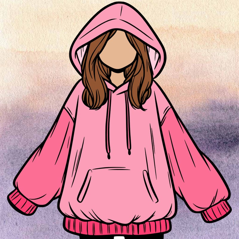 girl in oversized hoodie