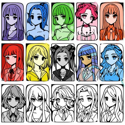 girls that look diffrent anime