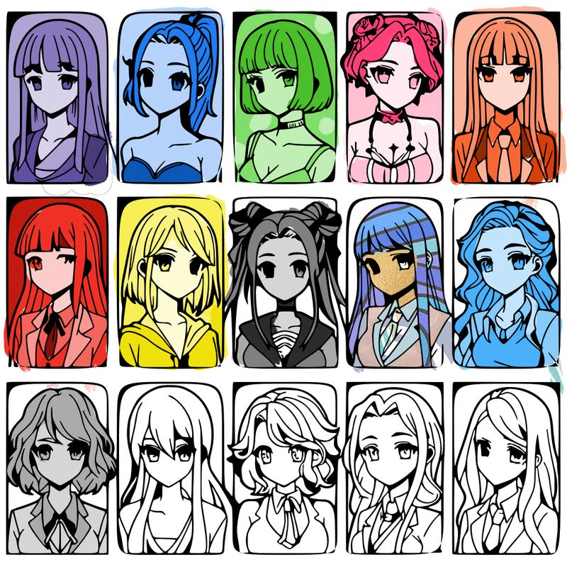 girls that look diffrent anime