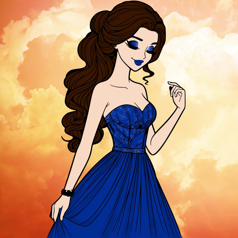 a realistic woman wearing an elegant dress