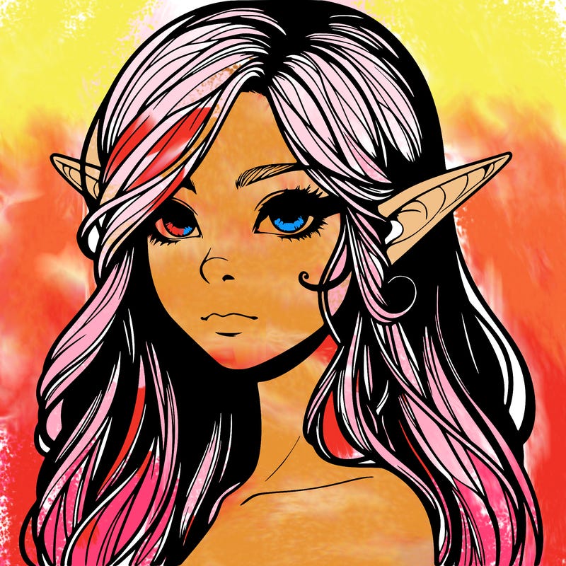 elf girl realistic dark fantasy