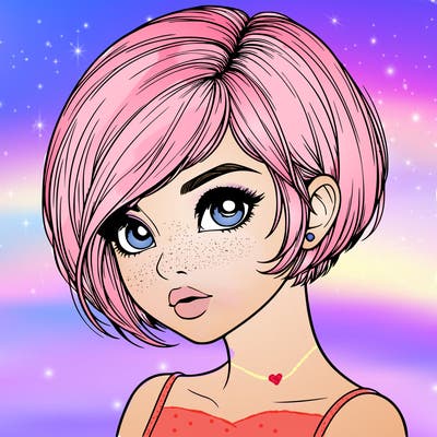 realistic girl with really short hair