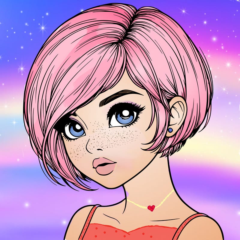 realistic girl with really short hair