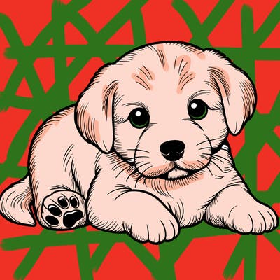 a cute realistic puppy