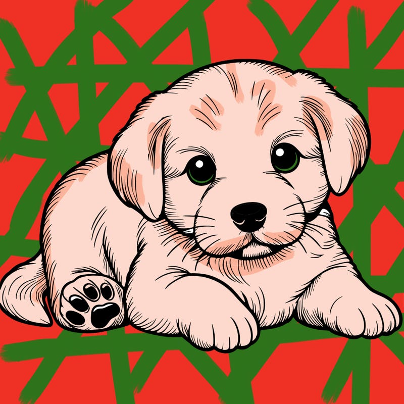 a cute realistic puppy