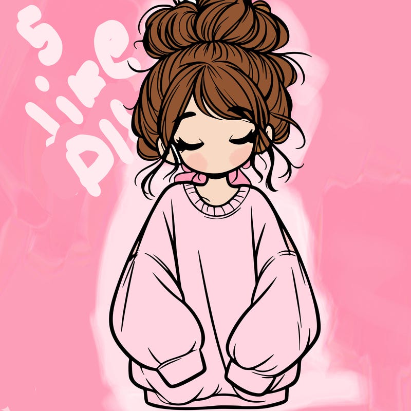 girl with baggy sweatshirt and messy bun