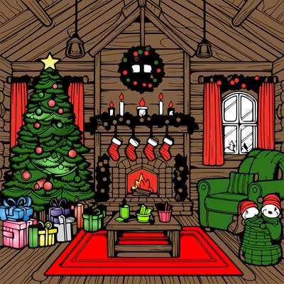 christmas house interior