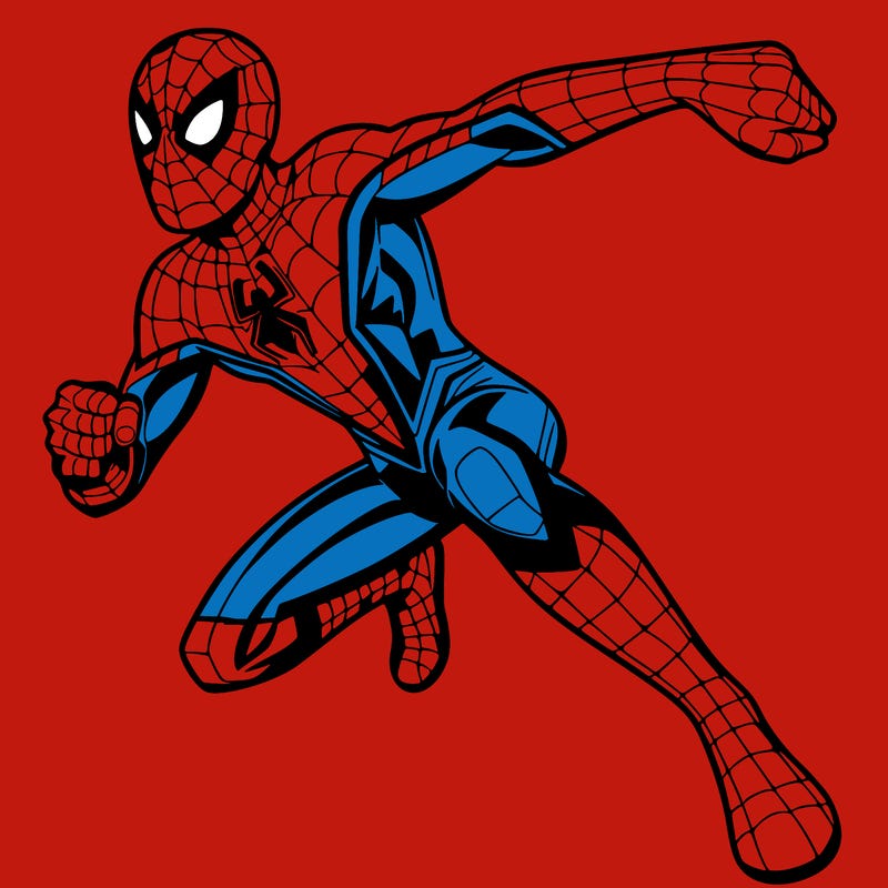 spiderman hero pose