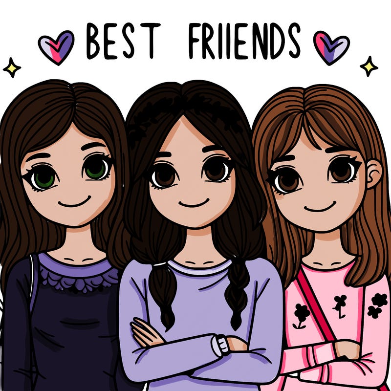 three girls best friends