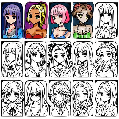 girls that look diffrent anime