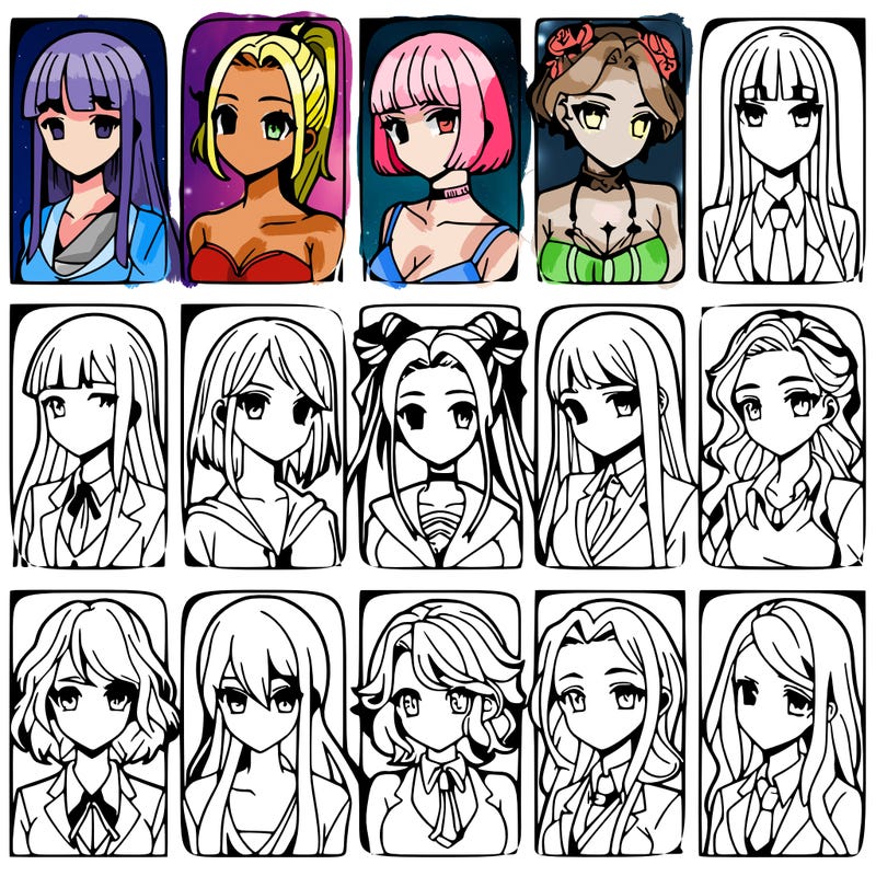 girls that look diffrent anime