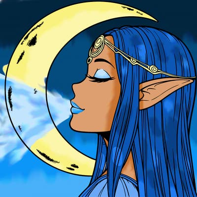 a realistic moon elf
